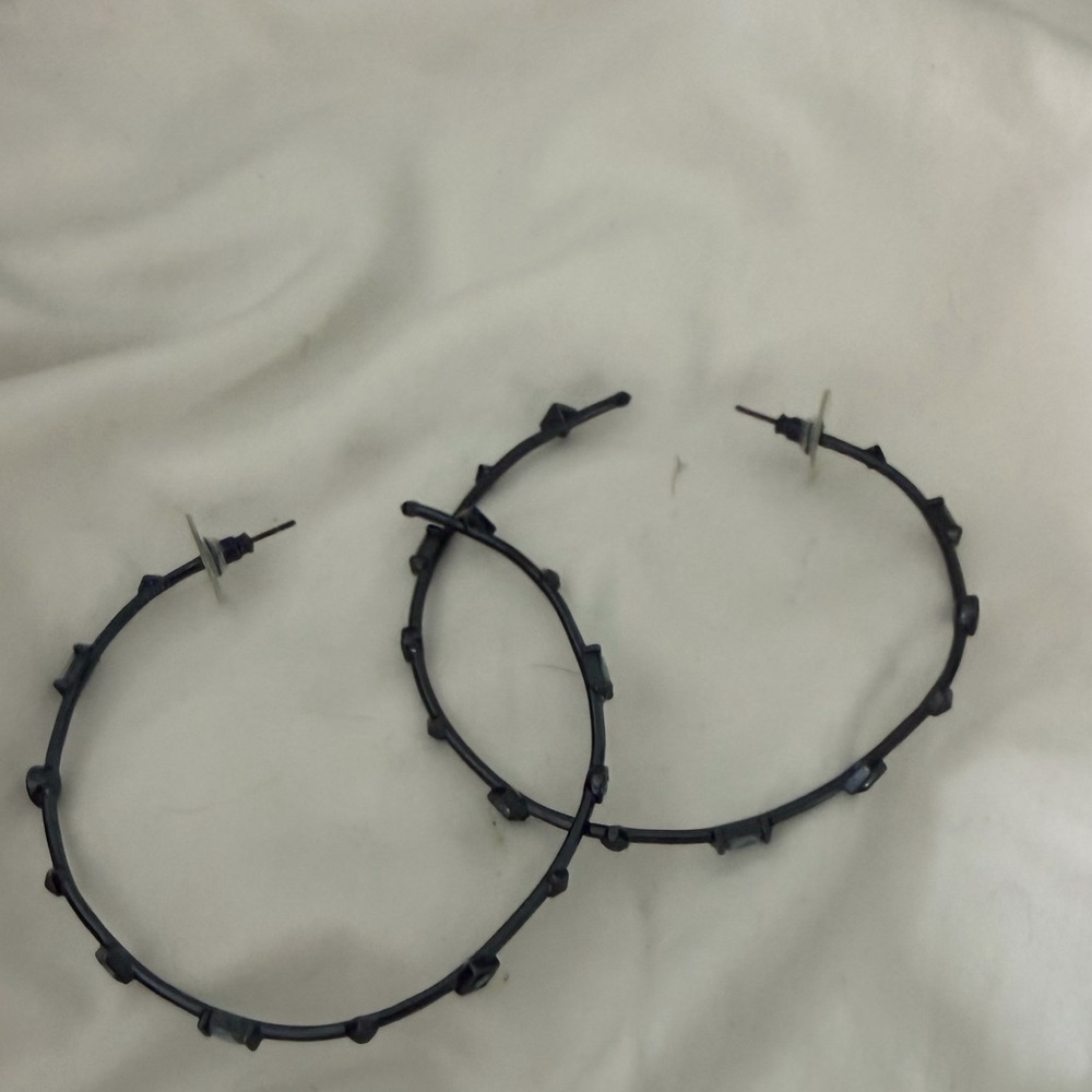 Kendra Scott large Gunmetal Hoop Earrings